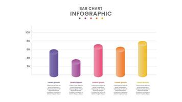 3d cilinder bar tabel infographic sjabloon ontwerp vector