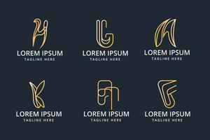 luxe brief logo set gratis vector sjabloon