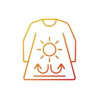 lange mouwen en losse kleding verloop lineaire vector pictogram. outfit voor zomers weer. preventie van een zonnesteek. dunne lijn kleur symbolen. moderne stijlpictogram. vector geïsoleerde overzichtstekening