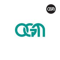 brief ogm monogram logo ontwerp vector