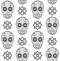 vector naadloos patroon van Mexicaans suiker schedel