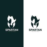 spartaans krijger logo gemakkelijk illustratie silhouet vector ontwerp