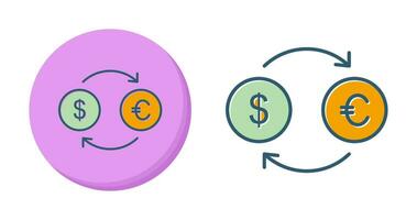 dollar naar euro vector icoon