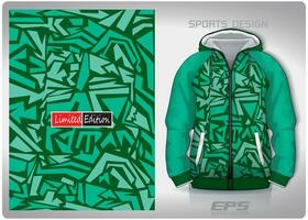 vector sport- overhemd achtergrond afbeelding.groen fragment patroon ontwerp, illustratie, textiel achtergrond voor sport- lang mouw capuchon, Jersey capuchon