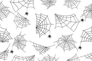 halloween spin web naadloos patroon. wit achtergrond en zwart spinneweb. naadloos vector achtergrond. . vector