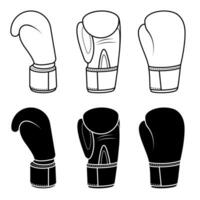 sport- boksen handschoenen. sport- uitrusting naar beschermen vechter. zwart en wit vector