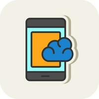 mobiel wolk vector icoon ontwerp