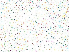 verjaardag driehoekig confetti. licht regenboog schitteren confetti achtergrond. gekleurde feestelijk textuur. vector