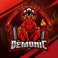 demonische esport mascotte logo ontwerp vector