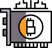 bitcoin mijnbouw vector icoon ontwerp