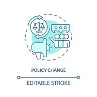 bewerkbare het beleid verandering blauw icoon concept, geïsoleerd vector, lobbyen regering dun lijn illustratie. vector