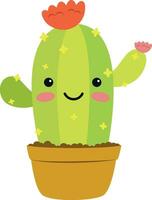 vector illustratie van een grappig cactus karakter in tekenfilm stijl geïsoleerd Aan wit achtergrond