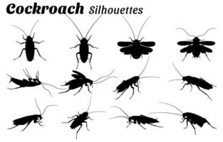 kakkerlak silhouetten vector illustratie reeks