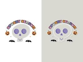 halloween spookachtig seizoen sublimatie sticker vlak ontwerp vector