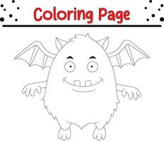 schattig tekenfilm monster kleur bladzijde. kinderen zwart en wit illustratie. vector