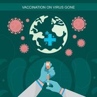 vaccin voor coronavrije wereld vector