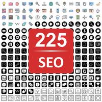 Set van Vector SEO Search Engine Optimization pictogrammen