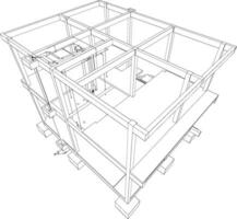 3d illustratie van gebouw en bouw vector