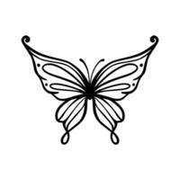 vlinder lijn kunst. gemakkelijk minimaal vlinder lijn tatoeëren icoon logotype vector