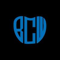 bcw brief logo creatief ontwerp. bcw uniek ontwerp. vector