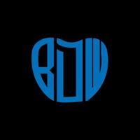 bdw brief logo creatief ontwerp. bdw uniek ontwerp. vector