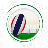 vlag van Thailand Aan rugby bal. ronde rugby icoon met vlag van Thailand. vector