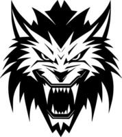 wolf, zwart en wit vector illustratie