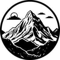 bergen, minimalistische en gemakkelijk silhouet - vector illustratie