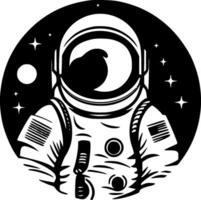 astronaut, zwart en wit vector illustratie