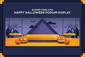 banier sjabloon gelukkig halloween podium Scherm vector