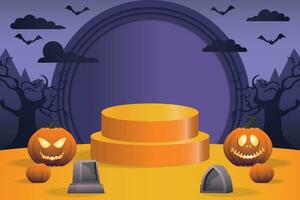 vector sjabloon gelukkig halloween podium Scherm