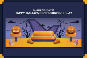 banier sjabloon gelukkig halloween podium Scherm vector