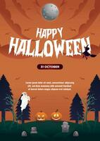 poster sjabloon gelukkig halloween achtergrond vector