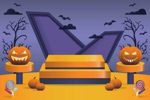 vector sjabloon gelukkig halloween podium Scherm