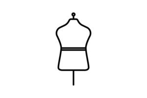 mannequin icoon. icoon verwant naar textiel, naaien en gebruikt voor weergeven kleding gemaakt van textiel. lijn icoon stijl. gemakkelijk vector ontwerp bewerkbare