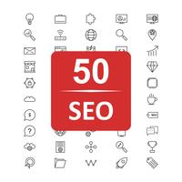 Set van Vector SEO Search Engine Optimization pictogrammen