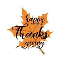 happy thanksgiving day belettering vector