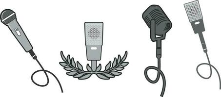 logo podcast microfoon vector