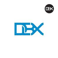 brief dbx monogram logo ontwerp vector