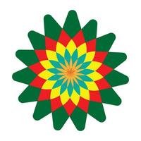 kleurrijk groen rood geel bloem logo vector