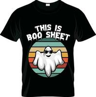 deze is boe vel t shirt, halloween geest shirt, retro wijnoogst achtergrond overhemd vector