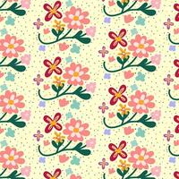 naadloos kinderachtig patroon met schattig hand- getrokken bloem. voor kleding stof, afdrukken, textiel, behang, kleding vector