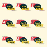 aantal van dagen links countdown banier etiket clip art vector