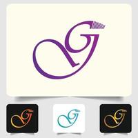 g brief logo abstract ontwerp vector