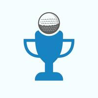 golf kampioenschap trofee logo ontwerp concept met golf en trofee icoon vector