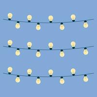 Kerstmis decoraties met helder licht slingers. vector