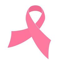 roze lint, borst kanker bewustzijn symbool of teken, geïsoleerd Aan wit. icoon vector illustratie