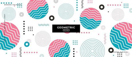 Memphis stijl geometrische cirkel gesneden achtergrond. vector