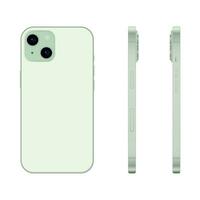 nieuw groen smartphone model- 15, mockup sjabloon Aan wit achtergrond - vector