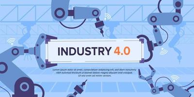 industrie 4.0 banner met robotarm slimme industriële revolutie